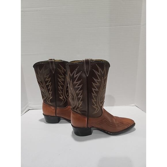 ACME Womens Leather Boots Size 4 1/2 D Brown Western Cowgirl Rodeo 1960s #2526 - Picture 6 of 10